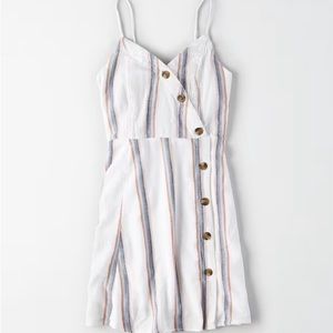 American Eagle Women’s White Asymmetric Button Front Dress NWOT